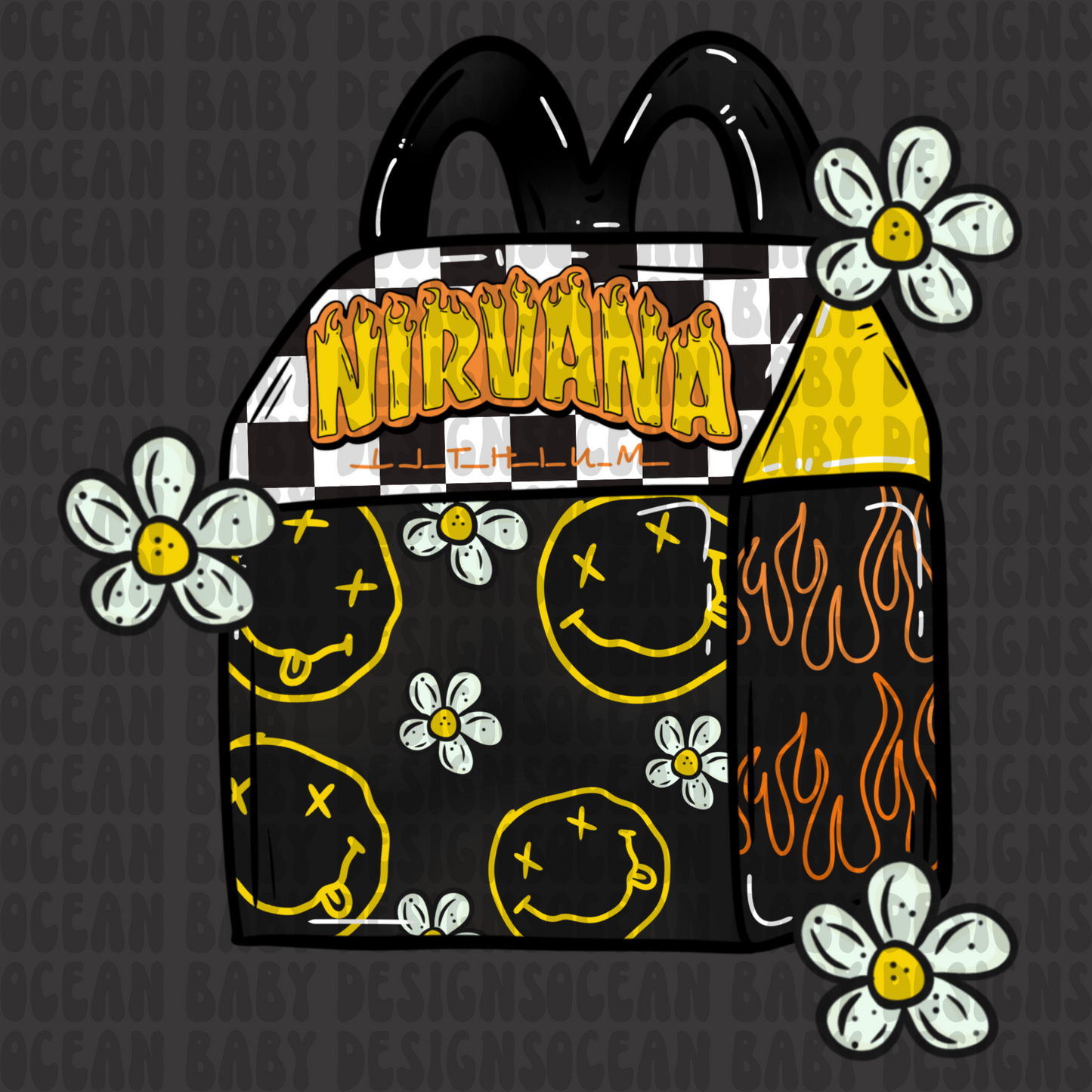 Smiley band happy meal w flowers png