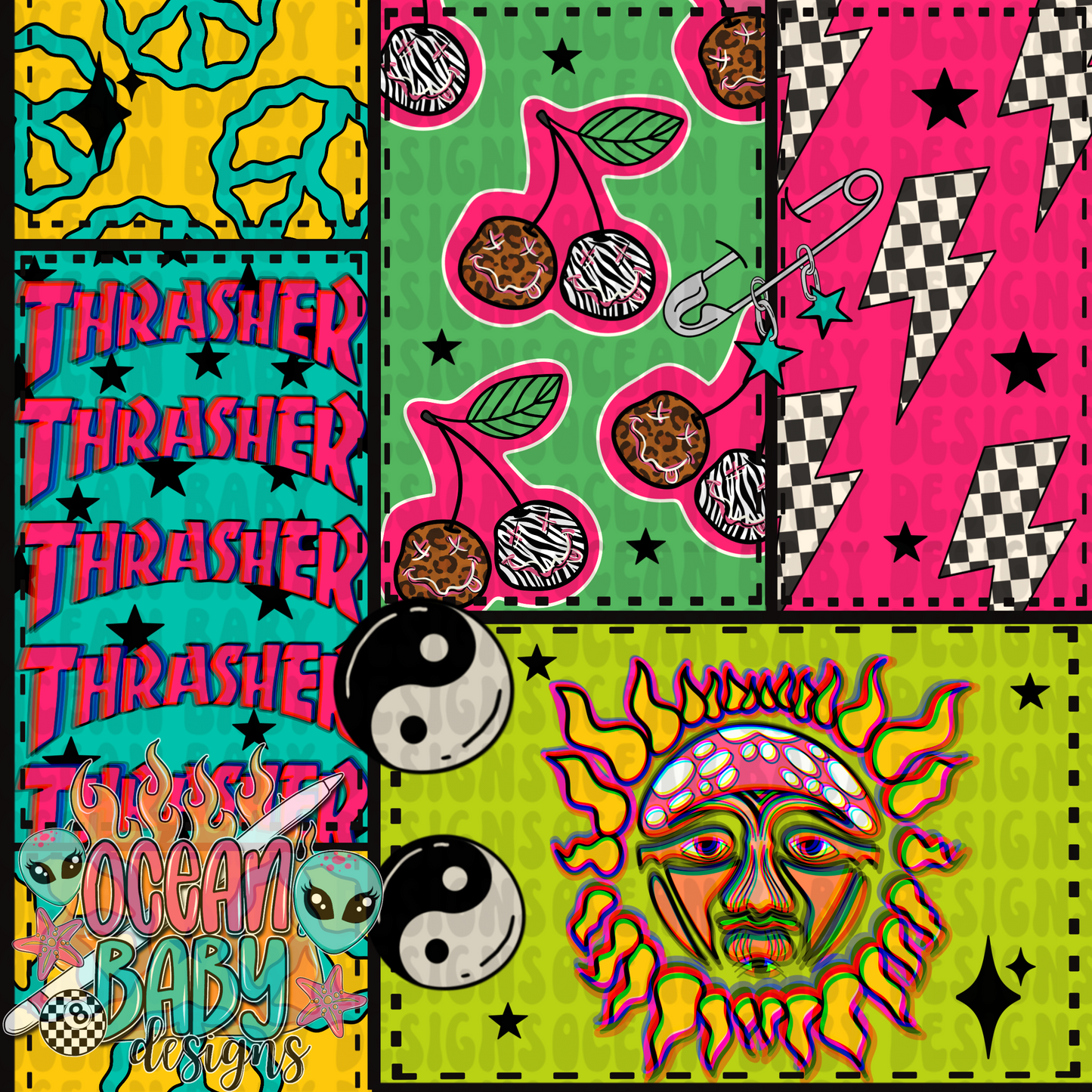Retro bright patchwork