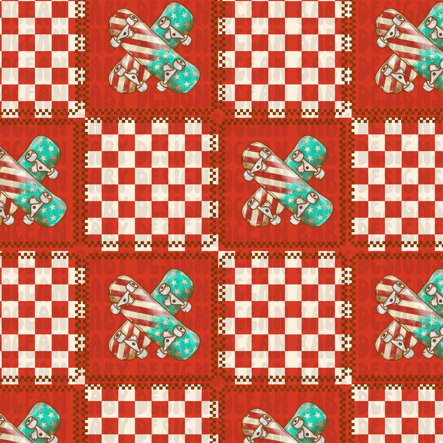 USA skateboard checkers