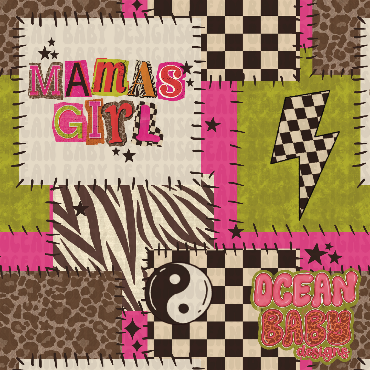 Funky mamas girl patchwork
