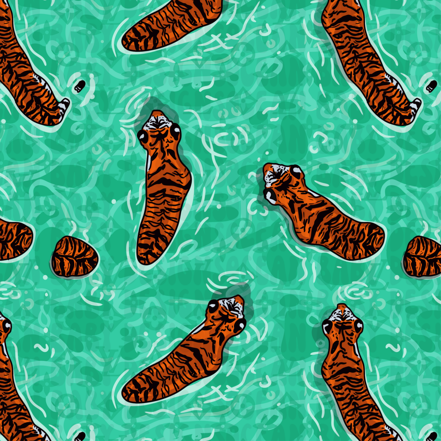 Boujee Tigers swimming