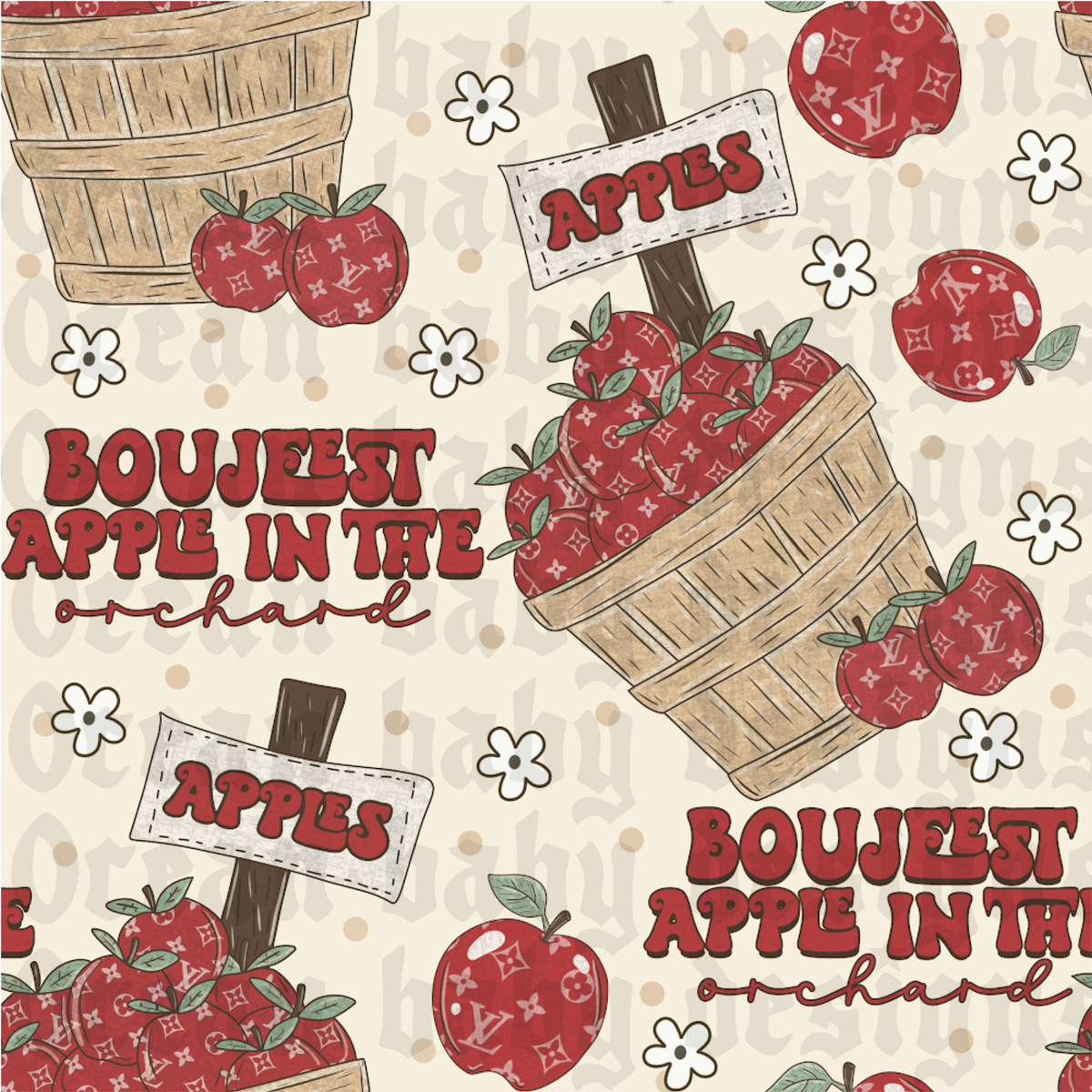 Boujee apple orchard WITH FLOWERS
