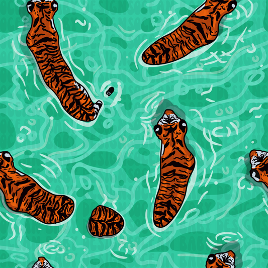 Tigers swimming