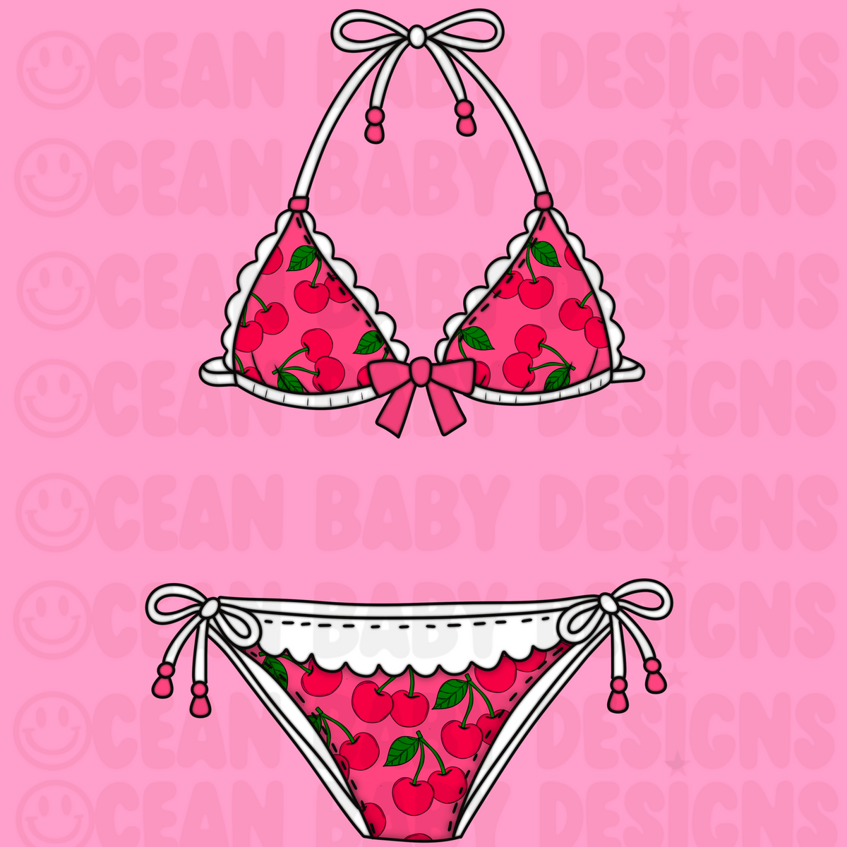 Pink cherry swim PNG