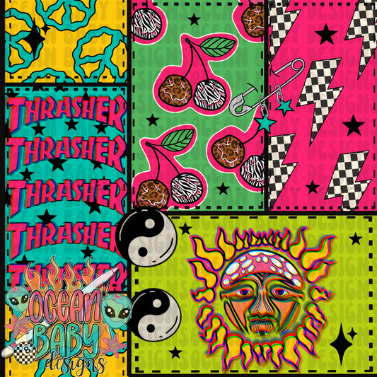 Retro bright patchwork