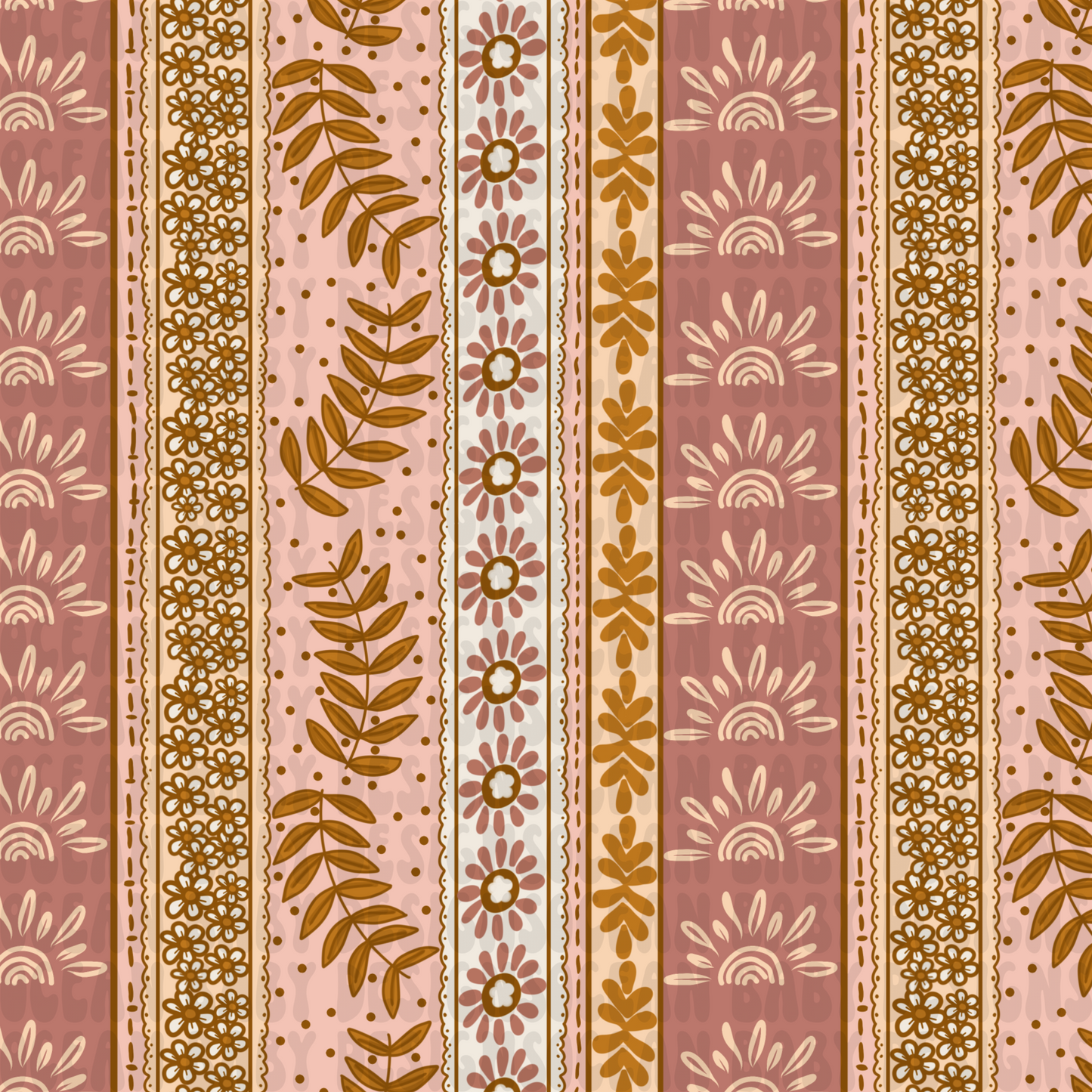 Boho floral stripes