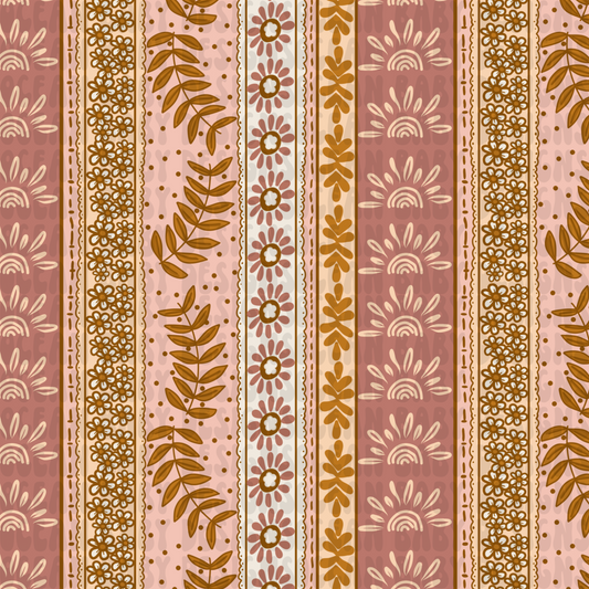 Boho floral stripes
