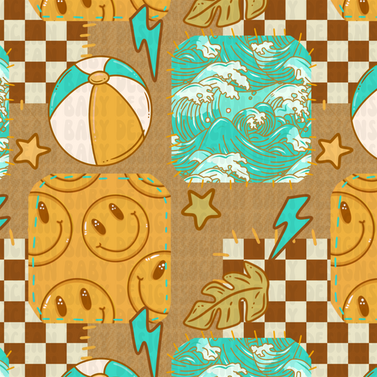 Summer boy wave patchwork