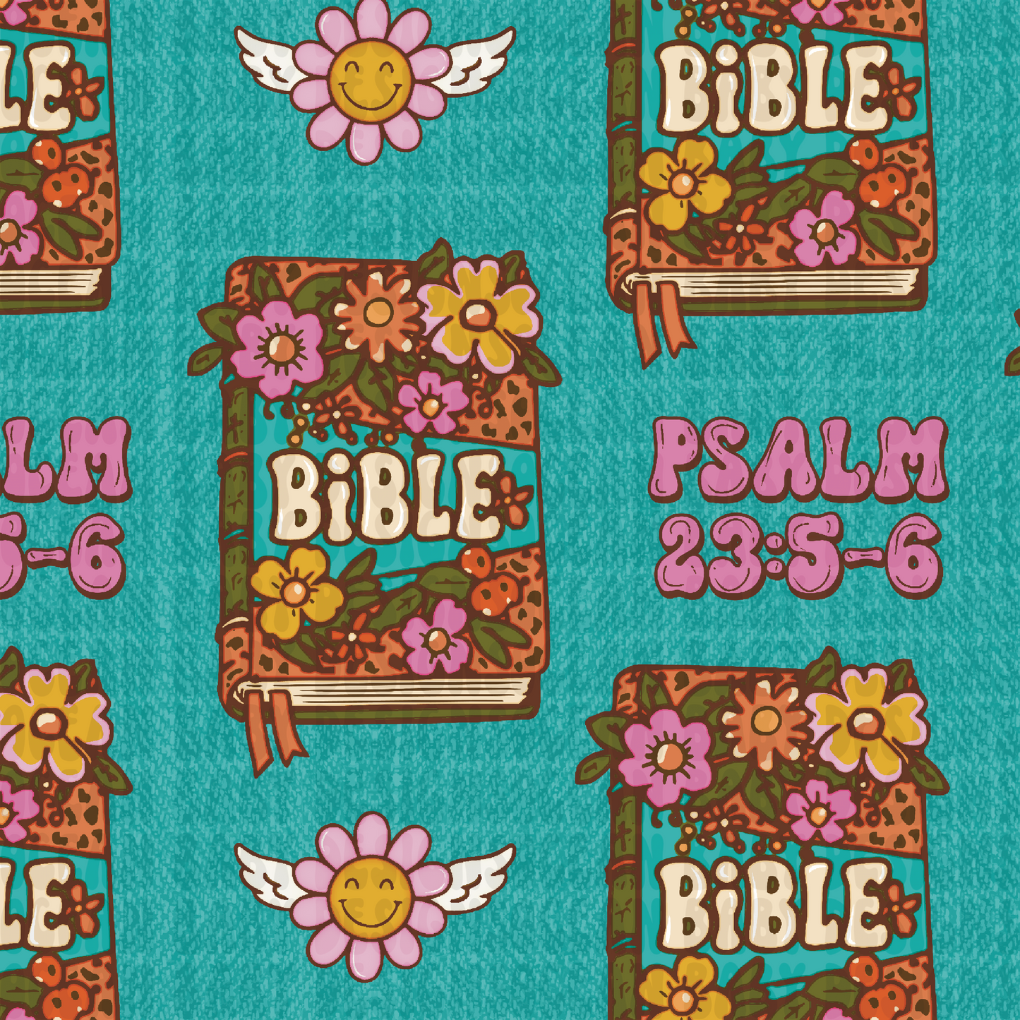 Floral Bible psalm 23:5-6