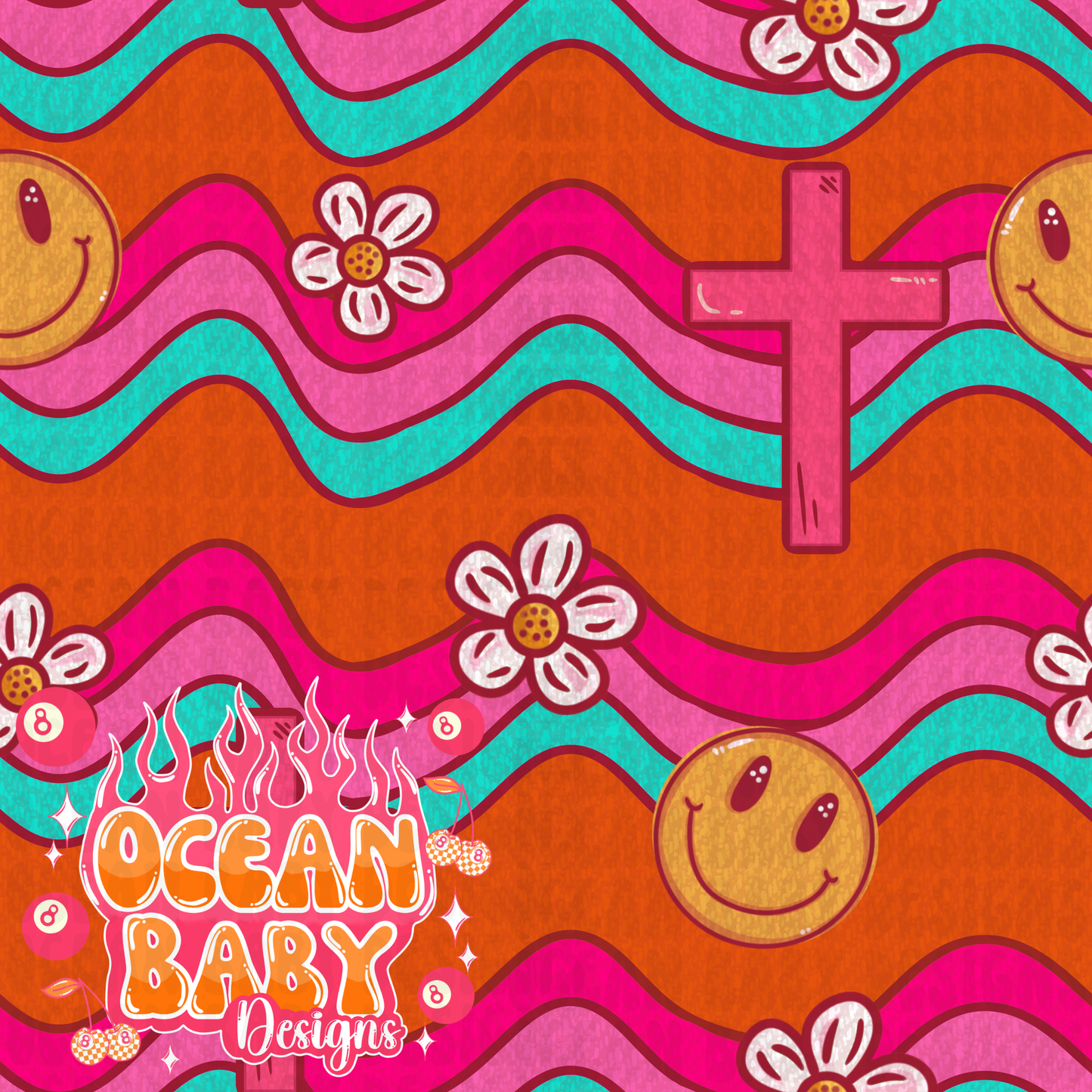 Smiley cross wavy