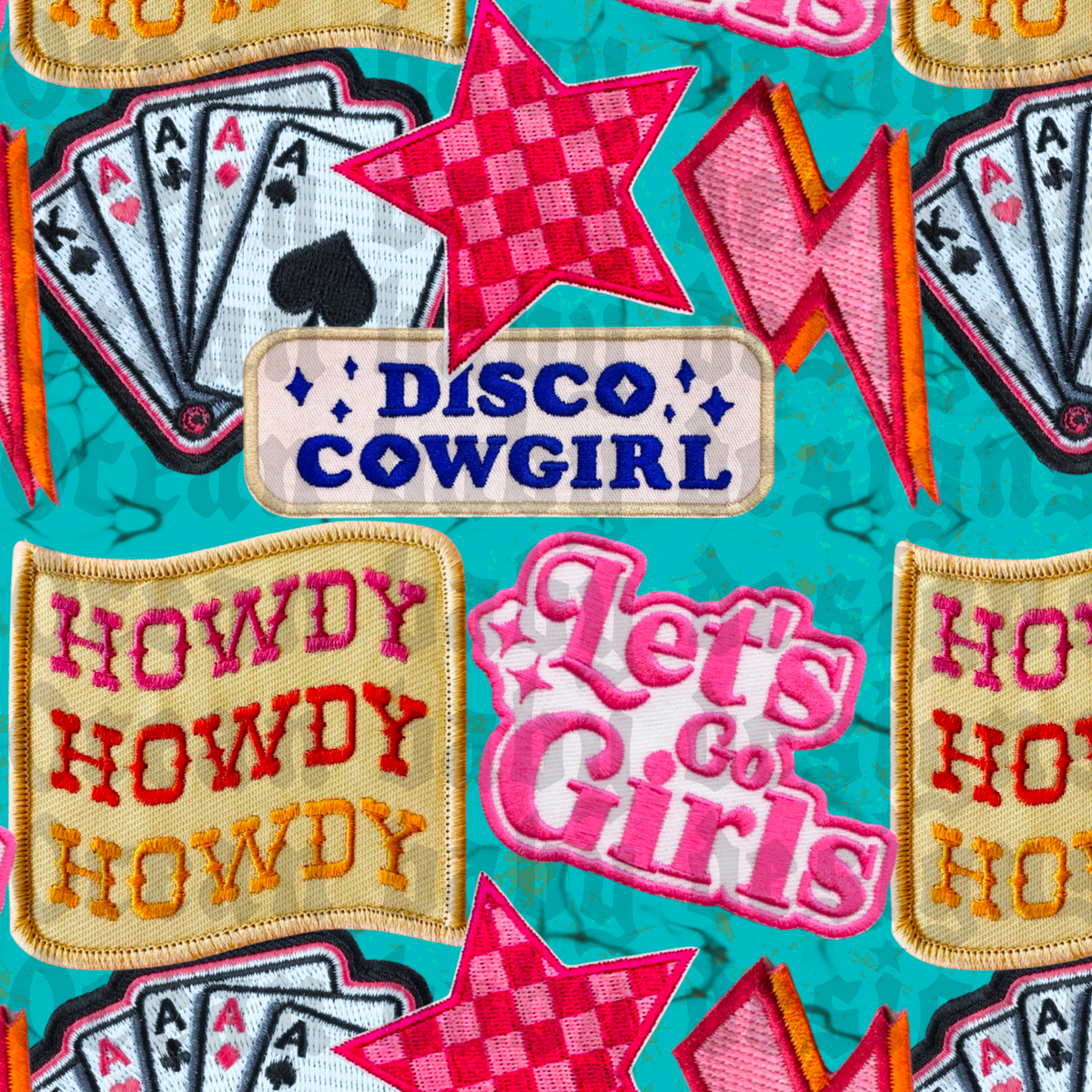 Disco cowgirl patches