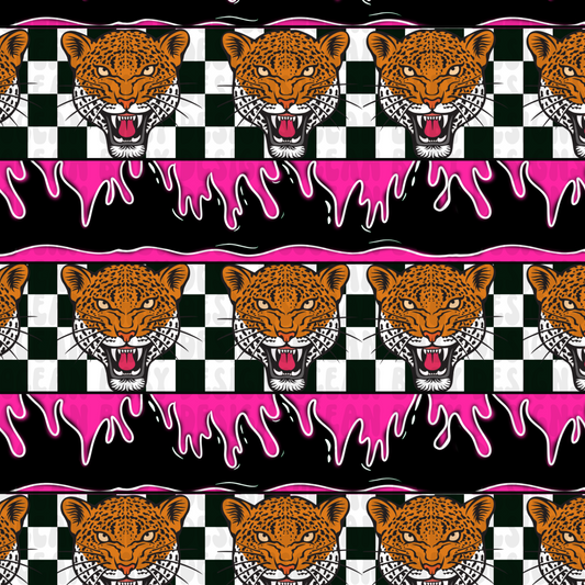 Leopard striped flames checkered